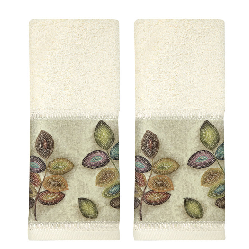 Croscill Mosaic Leaves 2 Piece 100 Cotton Hand Towel Set Wayfair